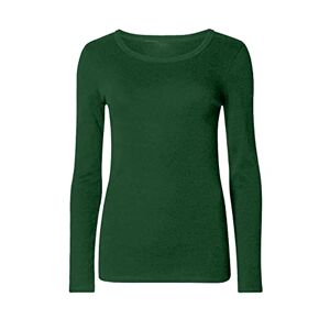 GUBA&#174; Women Ladies Long Sleeve Round Neck Plain Top Stretchy Casual Summer T-Shirts Basic Slim fit Tee Tops (Bottle Green, 8-10)