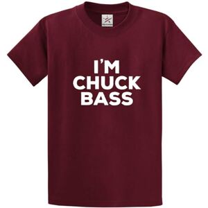 I'm Chuck Bass Celebrity Gossip Tee Unisex Adult Crew Neck T-Shirt (M,Wine)