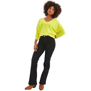 Joe Browns Women's Oversized Lightweight Wool Blend V-Neck Batwing Jumper Pullover Sweater, Lime, L