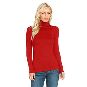 Candid Styles Womens Ladies Polo Roll Neck Long Sleeve Turtle Neck Plain Jumper Top 8 26, XXXL 24-26 Plus Size, Red…