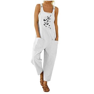 Janly Clearance Sale Women Jumpsuits, Women Casual Boho Print Pocket Romper Long Playsuit Strap Button Jumpsuit for Summer Holiday
