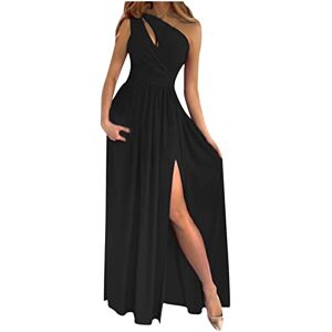 beetleNew Ladies Elegant Sleeveless Evening Gowns Oblique Collar Mermaid Women's Maxi Dress Bodycon Dress Party Dress Fashion Party Daily Solid Color Empire Waist High Split Long Dress Black