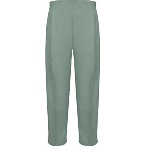 MyShoeStore Ladies Womens Half Elasticated Trouser Stretch Waist Casual Office Work Formal Trousers Pants with Pockets Plus Big Size (Sage Green, 16/29)