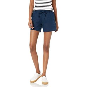 Amazon Essentials Women's 5-inch Inseam Drawstring Linen Blend Shorts (Available in Plus Size), Dark Blue, XL