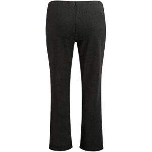 Style Spot (Black/Single 1, UK 22/27" Short Inside Leg Ladies Elasticated Waist Pull-On Bootleg Pants/Trousers Women's Boot Cut High Rise Stretch Soft Ribbed Work Bottom Nurse Carer Plus Size