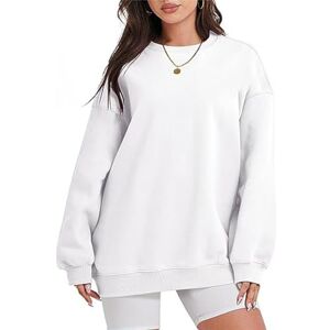 SEDEX Sweatshirts for Women UK Oversized Ladies Long Sleeve Tops Crewneck Comfy Jumpers Classic Casual Pullover (White,XL)