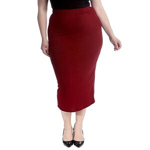WearAll Womens Plus Size Plain Long Ladies Stretch Elasticated Maxi Skirt - Wine - 20