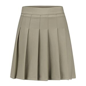 YYNUDA Women Girls Pleated Short Skirt High Waist Stretchy Skirt Mini Tennis Skater Skirt with Inner Shorts Brown L