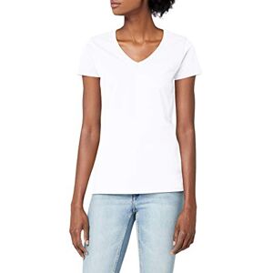 FRUIT OF THE LOOM Women's V-neck Valueweight T Shirt, White, XS UK