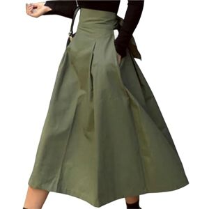 TGGOHIGH Skirt Black Skirts Womens Solid Color Big Swing Female Skirt Long Skirt Slim Skirts- Green Bsq9-L