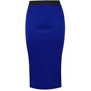 Fairy Trends Ltd Unbranded New Ladies Women's Plain Midi Pencil Skirt Bodycon Stretch Jersey Office Skirt Size 8-26 (UK XXL/XXXL 24-26, Royal Blue)