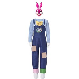 LOIJMK Easter Bunny Costume for Men and Women, Easter Bunny Face Mask, Complete Set Animal on Animal Christmas (Pink, M)