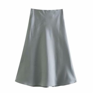GerRit Skirt Sale Solid Satin Elastic Waist Women A-line Skirt Summer Female Slim-color 18-s