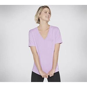 Skechers Women's Godri Serene V-neck Tee T Shirt, Sweet Lavendar, XL UK