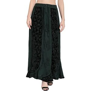 Navkar Enterprises Doorwaytofashion Winter Maxi Skirt Velvet Rayon Embroidered Party Formal Casual (Bottle Green), One Size