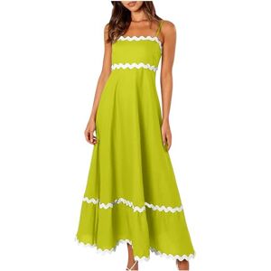 ANHATUIV Summer Dress for Women Spaghetti Strap Dress Boho Beach Dresses Square Neck Dress Clearance High Waist A Line Dress Flowy Long Midi Dresses Elegant Tea Party Dress Cocktail Party Dress Green