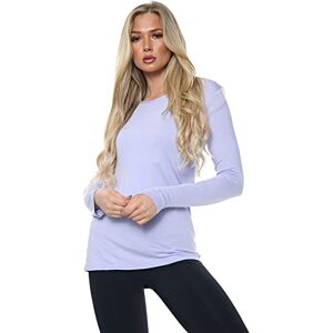 Unique AA ESSENTAILS&#174; Women Ladies Long Sleeve Round Neck Plain Top Stretchy Casual Summer T-Shirts Basic Slim fit Tee Tops (White, 20-22)