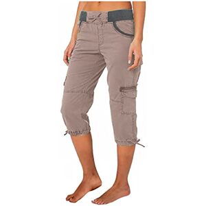 oglccg Women's Cargo Combat Overalls Trousers Womens 3/4 Pants Women Cropped Stretch High Waist Elastic Bandage Drawstring Multi-Pockets Summer Solid Color Slim Fit Sports Dark Gray XL