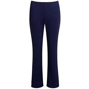 MyShoeStore Womens Stretch Bootleg Trousers Ribbed Ladies Boot Cut Elasticated Waist Pants Work Wear Pull On Boot Leg Bottoms Plus Big Sizes(Navy, 8/29)