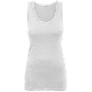 Ladies Girls Summer Plain Cami Vest Cotton Tank Top for Women Sleeveless Summer Tops Ladies Crew Neck. Sizes 10-20 New (UK XXL (EU 16), White)