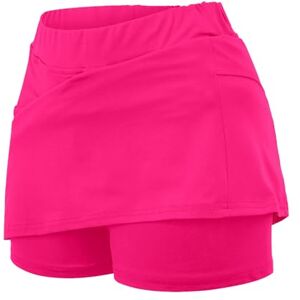 Big Deals Day June JiaMeng-ZI Trendy Skorts with Pockets Tummy Control Plus Size Skorts for Women High Waist Athletic Sports Pants Skirt Casual Short Pants Hot Pink