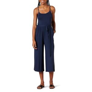 Amazon Essentials Women's Jersey Cami Cropped Wide Leg Jumpsuit, Navy, XS