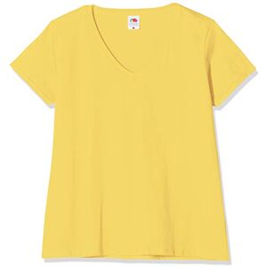 Fruit of the Loom Women's V-neck Valueweight T Shirt, Sunflower, XS UK