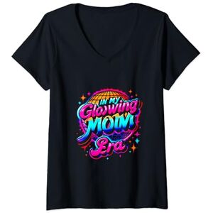 Summer Mama In My Glowing Mom Era Womens In My Glowing Mom Era Summer Mama Mother's Day Women Girls V-Neck T-Shirt