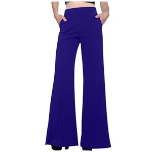 Summer Pants Clearance Women's Walking Trousers Women Trousers Elasticated Waist Women Pants Wear to Work Satin Wide Leg Pants for Travel Limited Time Deals Today Prime Blue