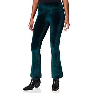 Urban Classics Women's Ladies High Waist Velvet Boot Cut Leggings, Teal, S