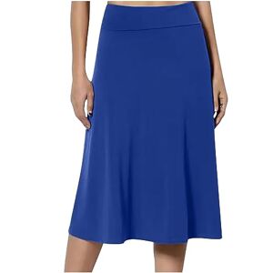 Spring Deals Midi Skirts for Women UK Elasticated Waist Skirts Ladies Pleated Skirts A Line Skirts Knee Length Skirts Jersey Pencil Skirts Casual Summer Skirts Swing Skirts for Office Work Holiday
