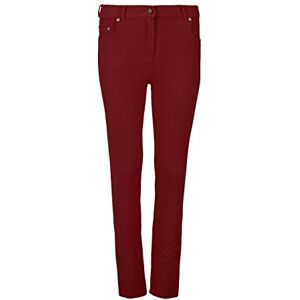 Fashion Star Womens Plain Denim Skinny Fit Button Jeggings Wine Small (UK 8)