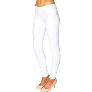 Lexi Fashion Womens Ladies Denim Look Jeggings Casual Mid Rise Skinny Slim Fit Pull Up Elastic Waist Stretch Cotton Jeans Trouser Pants Leggings White Size XS-06