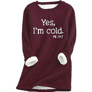 Generic Halloween Sweatshirt For Women On Sale Yes, I'm Cold Fleece Tops for Women UK 2023 Fall Winter Long Sleeve Crewneck Pullover Blouse Casual Oversized Warm Shirt Promote Sales Discount Deals