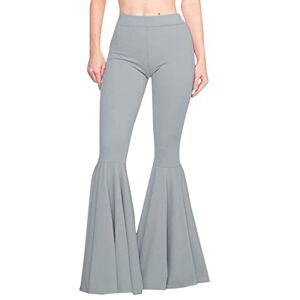 Generic Boot Cut Yoga Pants Ladies Solid Color High Waist Slim Fit Casual Flared Pants Trousers Yoga Medium Grey