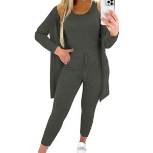NJGRAE Womens 3 Piece Tracksuits Long Sleeve Pullover Crop Top Hoodie +Tank Top+Drawstring Long Pants Sweatsuit utfits Drawstring Pants Set Without Coat (AG, L)