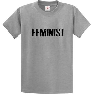 Feminist Vintage Women Empowerment Tee Unisex Adult Crew Neck T-Shirt(L, Heather Grey)