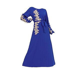TYUSGH Women Plus Size Dress 2023 New Muslim Robe Elegant And Dignified Embroidered Long Swing Dress Long Sleeve Loose Work Dresses