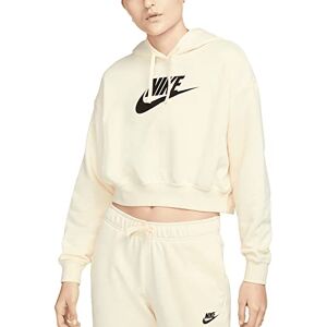 Nike DQ5850-113 W NSW CLUB FLC GX CROP HDY Sweatshirt Women's Coconut Milk And Black Size XS