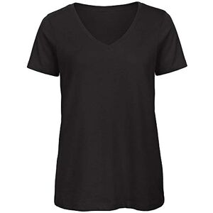 B&C Womens/Ladies Favourite Organic Cotton V-Neck T-Shirt (M) (Black)