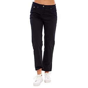 ChicWhisper Ladies Slim Fit Cropped Stretch Mid Rise Trousers Black