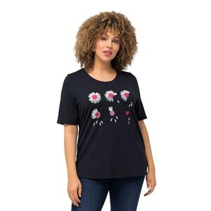 Ulla Popken Women's T-Shirt with Flower Magic, Black, 20 UK/22 UK