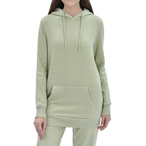 Sadaqat Global Ltd M17 Womens Ladies Plain Hoodie Pullover Longline Hoody Soft Casual Hooded Sweatshirt Top Long Sleeve Jacket Jumper (S, Sage Green)