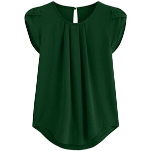 Women'S Sweatshirts Women's Blouses & Shirts,Customised T Shirt Women's Fashion Solid Color Short-Sleeved Button Round Neck Casual Tops Ladies Summer Tops Blouses Y2K Womens Sweatshirt(Dark Green,4XL)