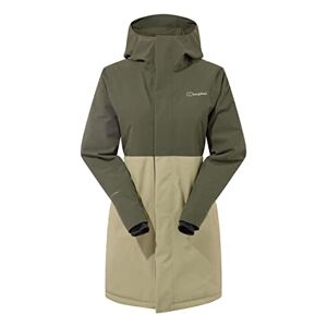 Berghaus Women's Hinderwick Insulated Waterproof Jacket, Durable, Breathable Rain Coat, Deep Depths Green/Oil Green, 18
