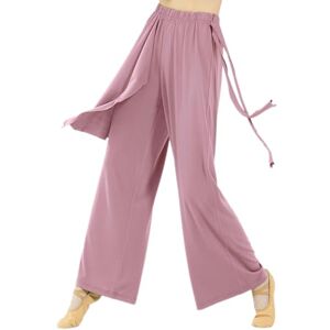 RRXIMHTT Women Yoga Pants,Wide-Leg Yoga Pants,Mid-Rise Elastic Waist Long Trousers Ribbon Solid Color Straight Wide Leg Yoga Pants Streetwear Wide-Leg Trousers for Casual Streetwear Pink L