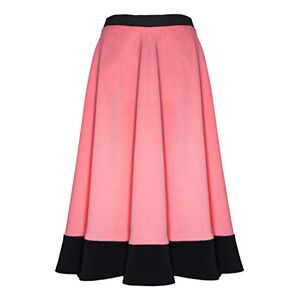 Be Jealous Fashion Star Womens Ladies Celeb Stretch Panel Scuba Flared Skater Swing Midi Skirt Plus Size Coral