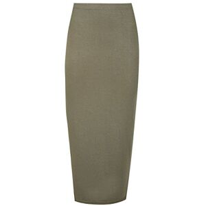 Be Jealous Fashion Star Womens Ladies Plain Stretchy Pencil Tube Bodycon Long Line Jersey Midi Skirt Khaki