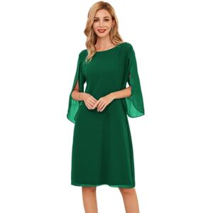 GRACE KARIN Ladies Summer 3/4 Sleeve Chiffon A-Line Ocassion Dress Wedding Guest Party Dresses Size 16 Dark Green