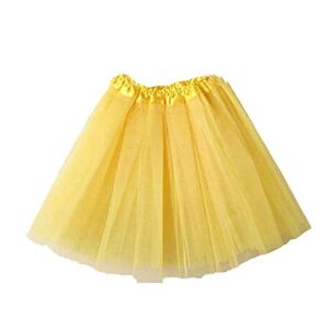 Uiflqxx Women's Tutu Skirt Mini Skirt Women's Ballet Tutu Layered Lace Mini Skirt Wrap Skirt for Women Mesh Tutu Skirts, yellow, One Size